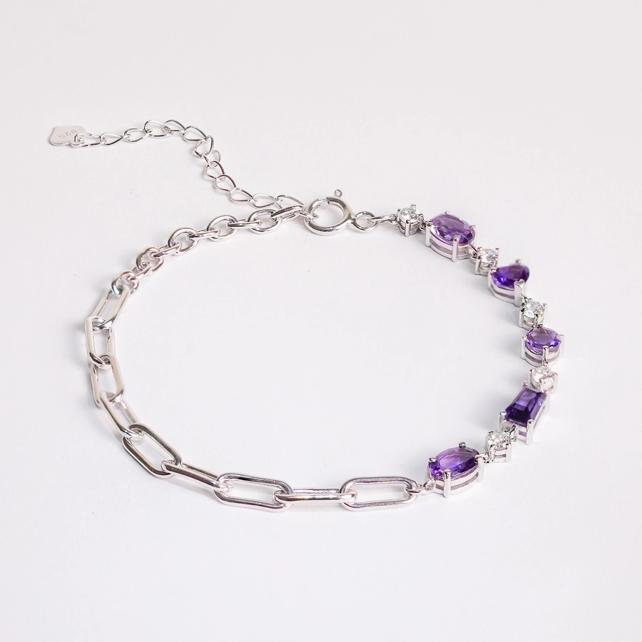 Lắc Tay Thạch Anh Tím Amethyst Tự Nhiên SCB02