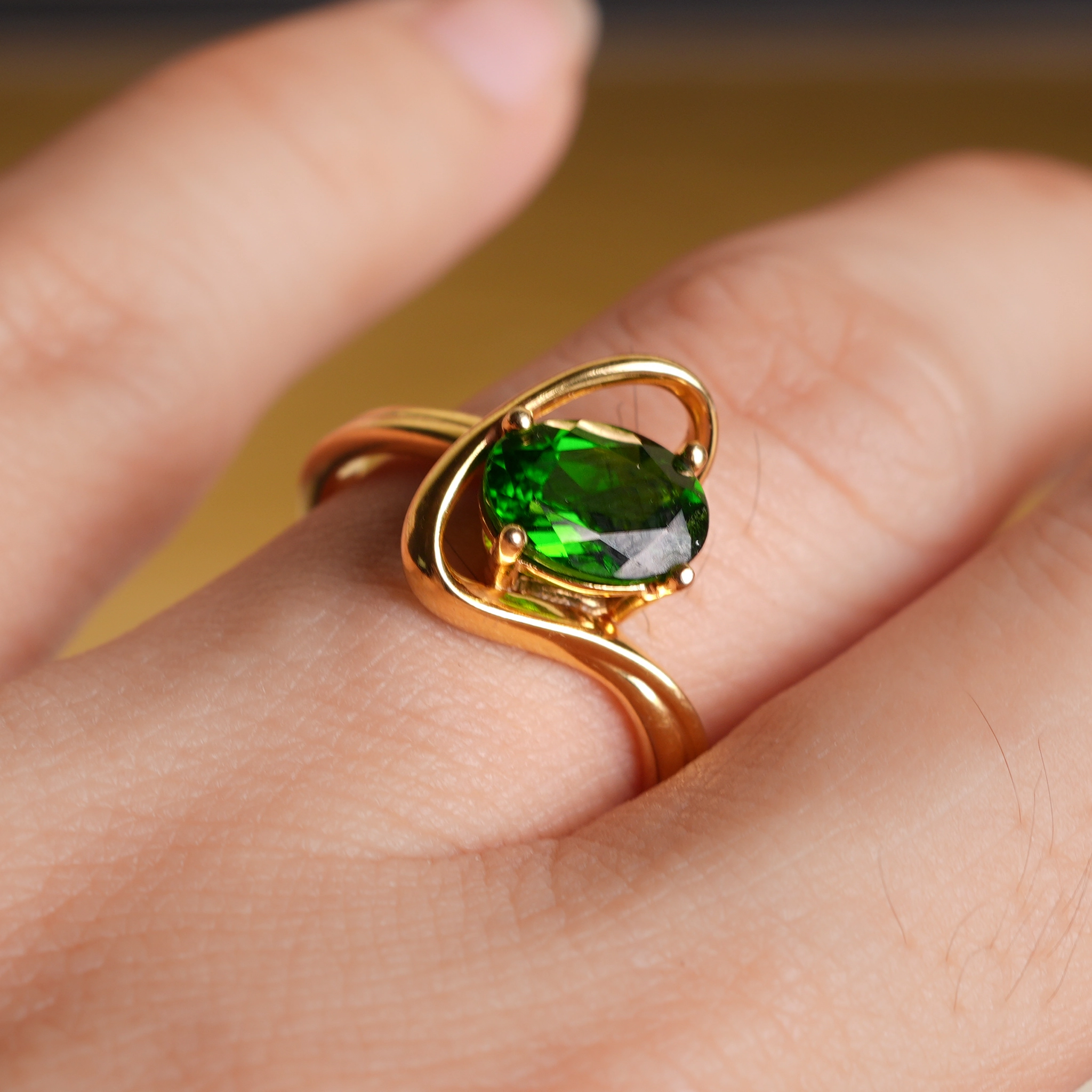Nhẫn Diopside Thiên Nhiên Xanh Lục Bảo  — 4