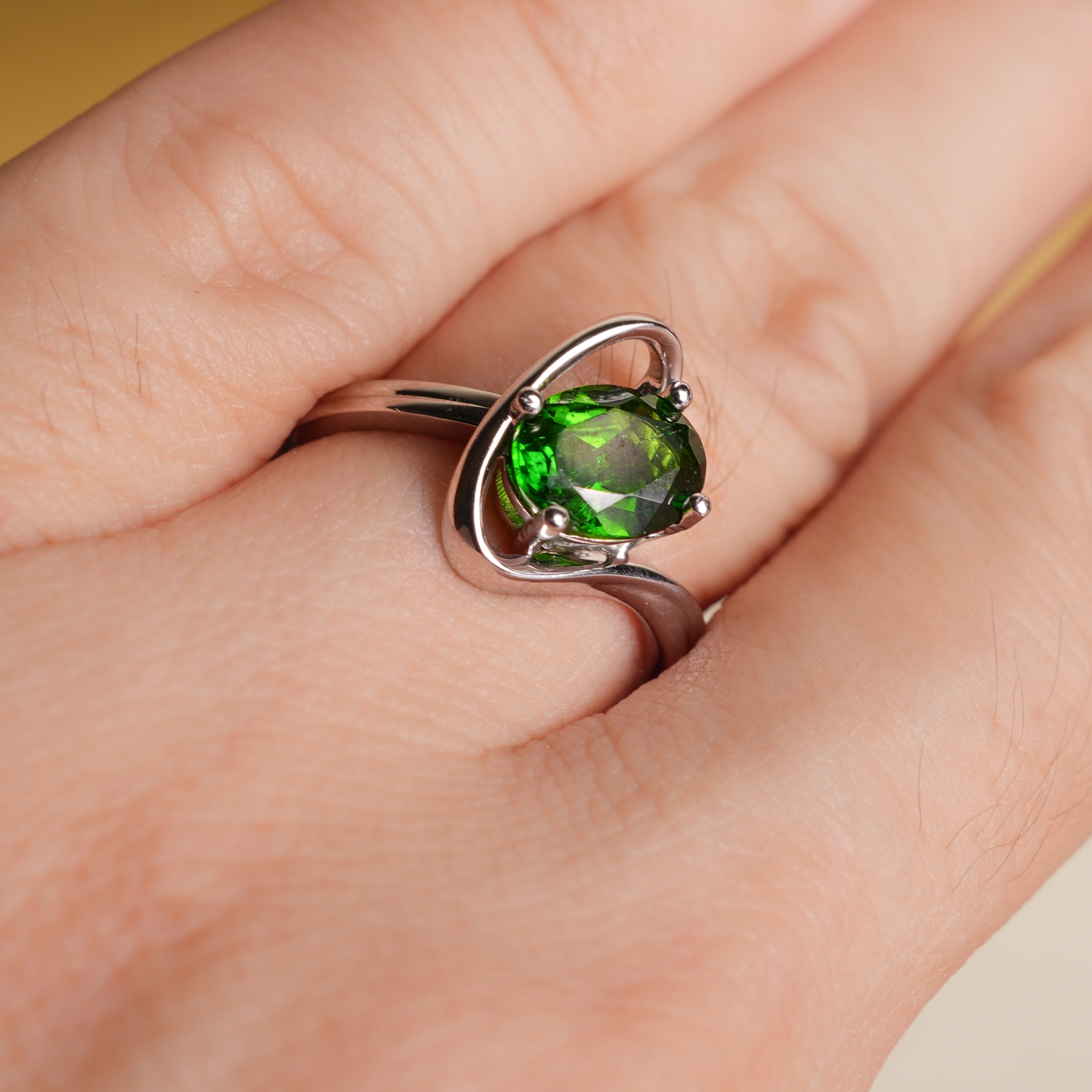 Nhẫn Diopside Thiên Nhiên Xanh Lục Bảo  — 9