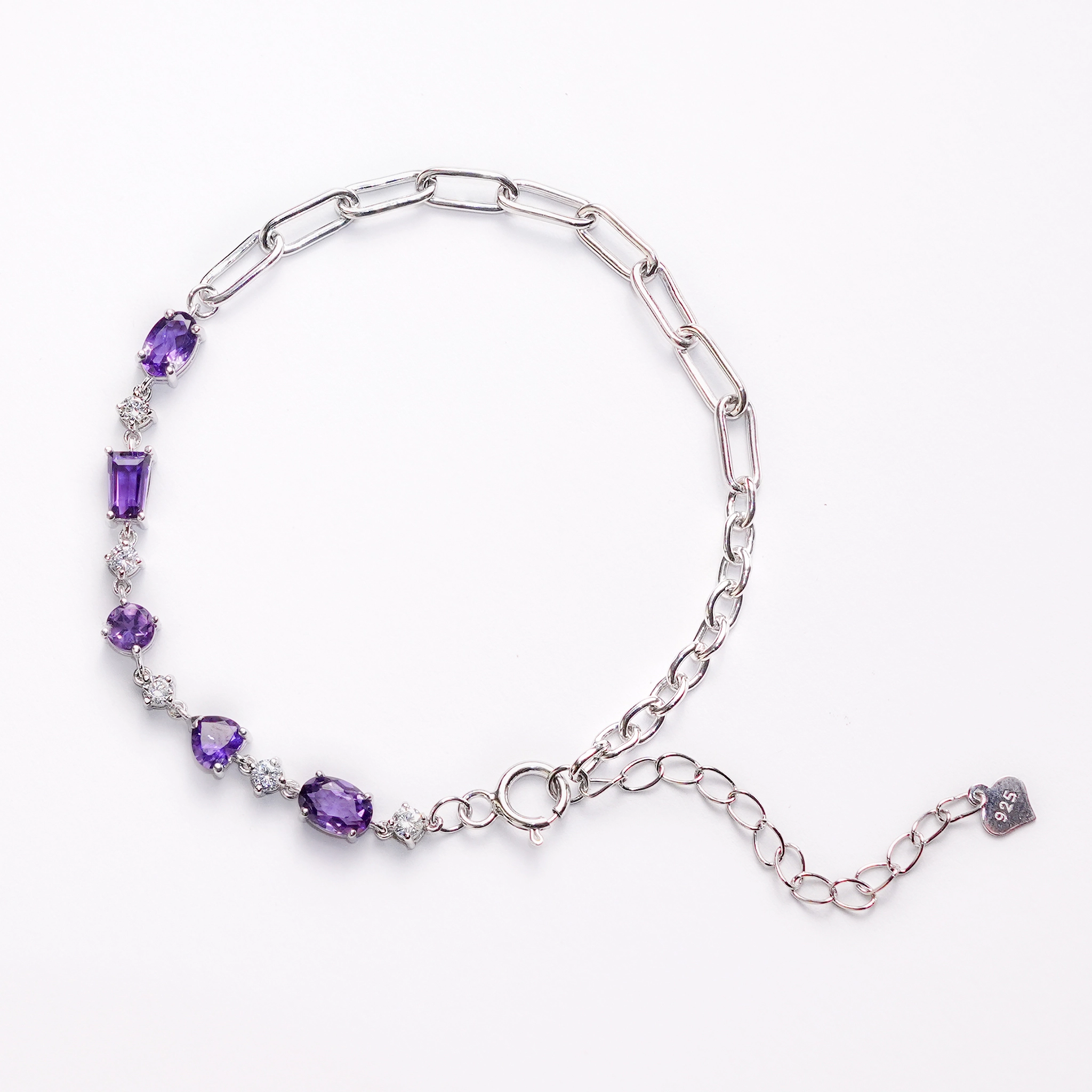Lắc Tay Thạch Anh Tím Amethyst Tự Nhiên SCB02