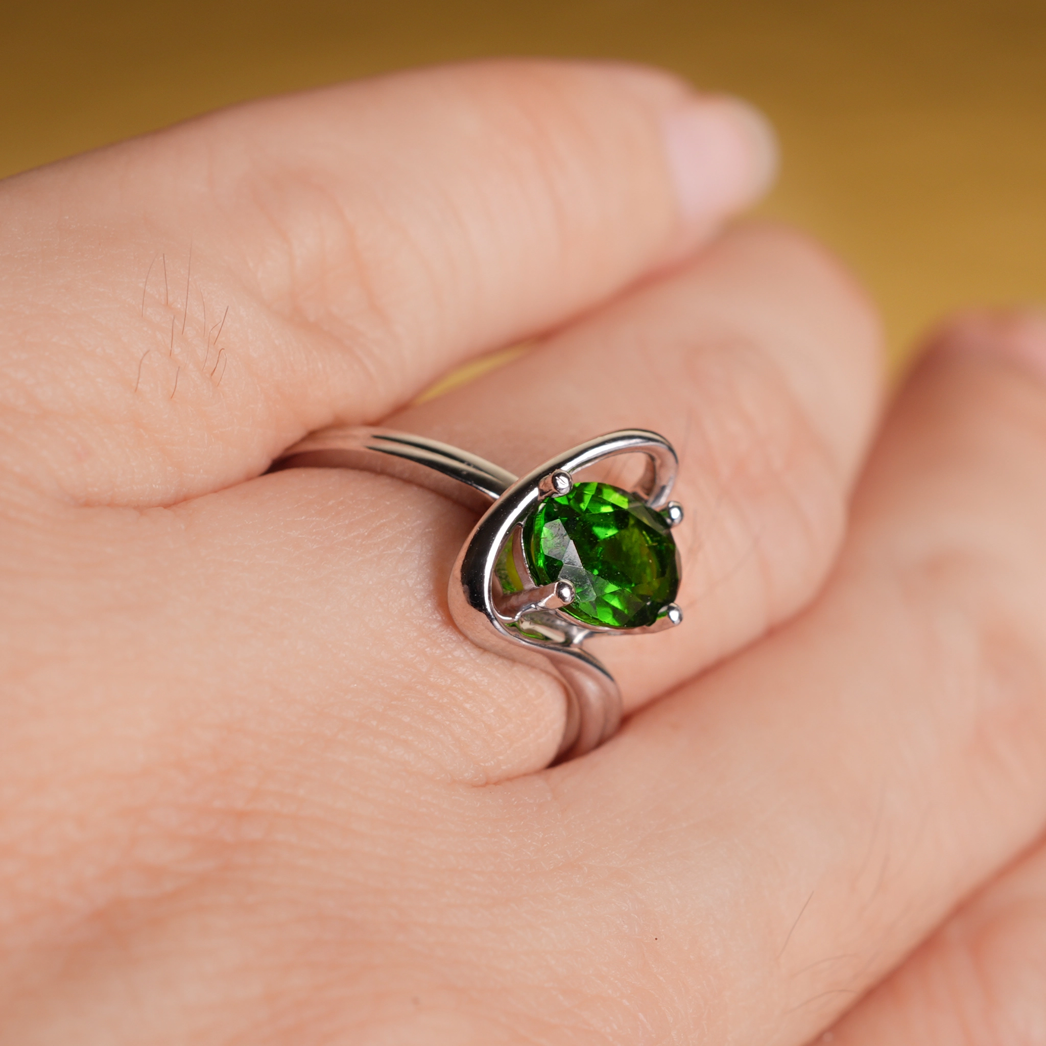 Nhẫn Diopside Thiên Nhiên Xanh Lục Bảo  — 6